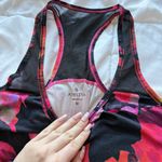 Athleta Floral Pink Black Tank Top Womens Size Medium Yoga Racerback Breathable Photo 3