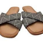 Old Navy Cross-Strap Slide Sandals Geometric Black-White 8 Photo 4