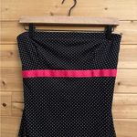 Heart Moon Star Y2K Size Medium Strapless Black White Polka Dot Midi Dress Photo 5