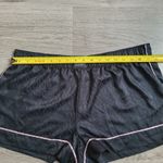 Victoria's Secret Black Satin Logo Print Sleep Shorts Pink Trim Women's Size XL Photo 7