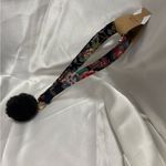 Handmade Floral Butterfly Wristlet Keychain with Black Pompom Photo 4