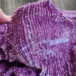 Retrofete Grace Sequin Dress in Purple Size XS Long Sleeve Mini Key Hole Photo 11