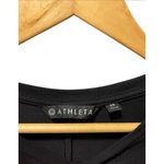 Athleta  Threadlight Asymmetrical Relaxed Tee Size XS Oversized Black Long Sleeve Photo 3
