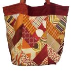 Patchwork Tote Bag Unique Colorful Shoulder Bag Purse Women's Red Photo 3