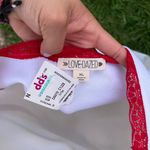 Cherry Embroidered White and Red Lace Trim Tank Top Size XL Photo 4