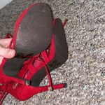breckelle's Womens Like New Breckelle Red Suede Galdiator Lace Up Stileto High Heels Photo 7
