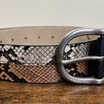 Kohls Snakeskin Print Faux Leather Belt SMALL Brown Gray Python Adjustable D-Ring NEW  Photo 0