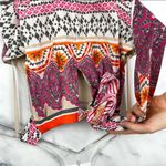 Chico's NWT Pleated High Neck Scarf Print Sleeveless A Line Maxi Dress Boho S Photo 6