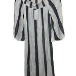 l*space L* Izzy Striped Smocked Coverup Womens Size M Off The Shoulders Side Slits Photo 0