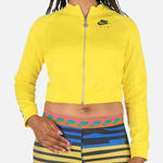 Nike  Air Plus Size Yellow Full Zip Cropped Track Jacket‎ Logo Sleeve Athleisure Photo 0