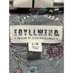 Idyllwind  Floral Crochet Long Sleeve Blouse Size L Lace Up Boho Black/Burg Flowy Photo 1