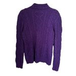 Ralph Lauren LRL  Jeans Womens Sz L Purple Cable Knit Pullover Rollneck Sweater Photo 4