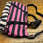 Victoria's Secret Pink Black Stripe Duffle Bag Weekend Travel Gym Bag Photo 4
