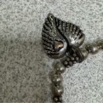Silver elastic bracelet E charm, heart wings charm Photo 2