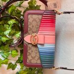 Coach  GEORGIE SHOULDER BAG SIGNATURE CANVAS-RAINBOW LINEAR QUILTING C1530 Photo 13