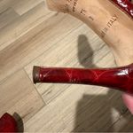 Kate Spade  croc embossed patent leather Mary Jane heels ankle strap red 7.5 Photo 7