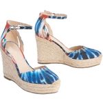 Marc Fisher Teelan Canvas Tie Dye SHOES 9W Ankle Strap Espadrille Wedge SANDALS Photo 6