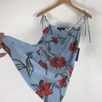 Lulus NWT  Sugar Town Light Blue Floral Print Tie Sleeve Shift Mini Dress XS Photo 12