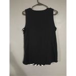 Anne Klein Sport Black & White Top Front Chevron Print Back Solid Small Photo 5