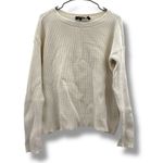 Theory Karenia Off White Chunky Loose Knit Long Sleeve Crew Neck Sweater Sz M Photo 2