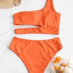 Zaful Swimwear One Shoulder Cut Out High Cut Bikini Photo 0