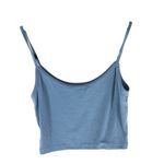 Brandy Melville Blue Ribbed Spaghetti Strap Crop Top Nylon Blend One Size Italy Photo 1