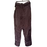 Anthropologie NWT  | Black Satin Tapered Leg Paper Bag Pants | 4 Photo 5