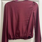 Miami Burgundy Lace Trim Blouse Photo 2