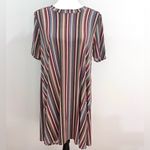 BCBGeneration eclectic earth toned striped shift dress size large Photo 2