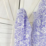 Premiere Vintage Floral Oversized Shirt Button Up Purple White Size 8 Boyfriend Photo 6