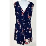 Torrid  Women's Floral Print Challis Button Front Romper Sleeveless Navy‎ Blue 1X Photo 15