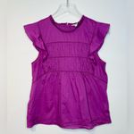 Rails Filomena Berry Purple Cotton Ruffle Sleeve Top Shirt Blouse Photo 12