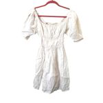 SUMMER AWAY Sydney Linen Puff Sleeve Poplin Mini Dress NWT‎ Sz Small White Photo 4