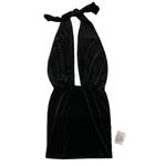 ASOS NWOT Velvet Halter Cross Front Mini Dress - Black - US 10 Photo 1