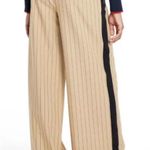 La Ligne For Target Pants Trousers Size Small Side Stripe Wide Leg Tan Black NWT Photo 2