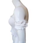 Me to We  White Shirred Cropped Top (S) Photo 3