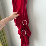 Lovers + Friends Edith Crimson Red Velvet Cut Out Long Sleeve Gown S Photo 6