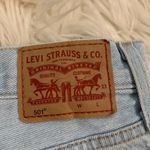 Levi's 501 button fly cotton denim raw hem shorts high rise 32 Photo 10