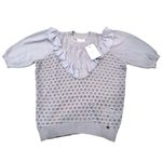 Ted Baker  Bernise Ruffled‎ Pointelle Knit Top Women's 2 Blue Career Dainty Fairy Photo 4
