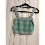 Wild Fable Houndstooth Knit Crop Cardigan Tank Set Teal Mint Women M Photo 7