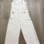 Topshop  Womens White Square Neck Sleeveless Back Zip Front Button Jumpsuit 4‎ Photo 0