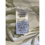 Ocean Drive  Green White tropical leaf print Mini Cover up Dress Beach L Raw hem Photo 2