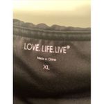 Live Love Dream  Star Print Leggings Black Silver Yoga Workout Women's Size XL Photo 3