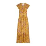Sonmer Womens Floral Ruffled Sleeveless‎ Maxi Dress Yellow Size Medium NWOT Photo 1