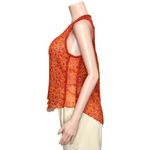 Poupette St. Barth  Singlet Bibi Top, Orange Cotton Tropical, Small Photo 6