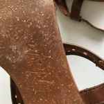 Naya Cutout Brown Leather Singleback Heeled‎ Sandal Peep Toe Womens Size 8.5 Photo 6