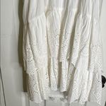 White Tiered Eyelet Dress with Tie Closures Size Medium Photo 8