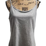 Oscar de la Renta Womens Gray Spaghetti Strap Camisole Tank Top XXL Cotton Blend Photo 0