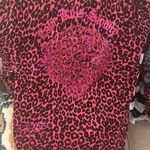 Ed Hardy  love kills slowly PINK LEOPARD print hoodie size XL Photo 1