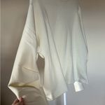 ASOS Cream Oversized Brushback Sweatshirt Ruched Sleeve - S Photo 5